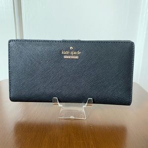 Kate Spade Black Coated Canvas Wallet